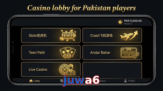 Lobby view of Juwa6 for Pakistan users